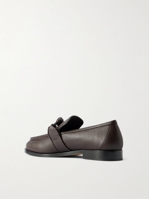 Astaire Knot-Detailed Full-Grain Leather Loafers - BK