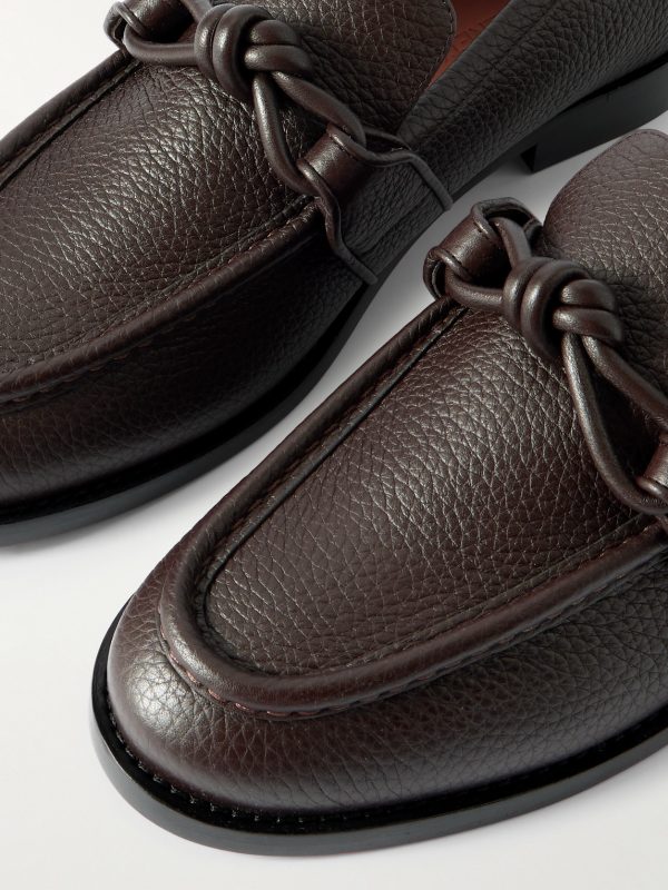 Astaire Knot-Detailed Full-Grain Leather Loafers - CU