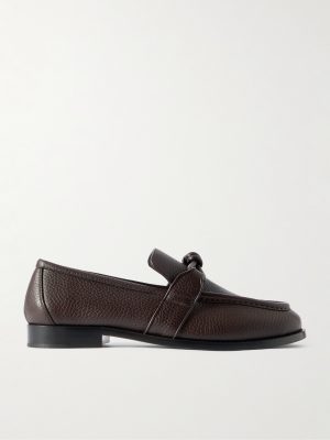 Astaire Knot-Detailed Full-Grain Leather Loafers