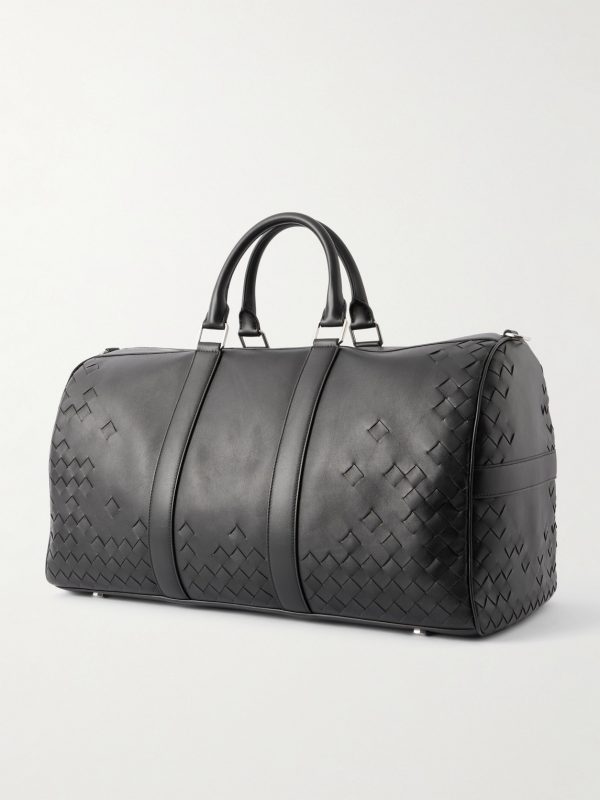 Intrecciato Leather Weekend Bag - BK Intrecciato Leather Weekend Bag - BK
