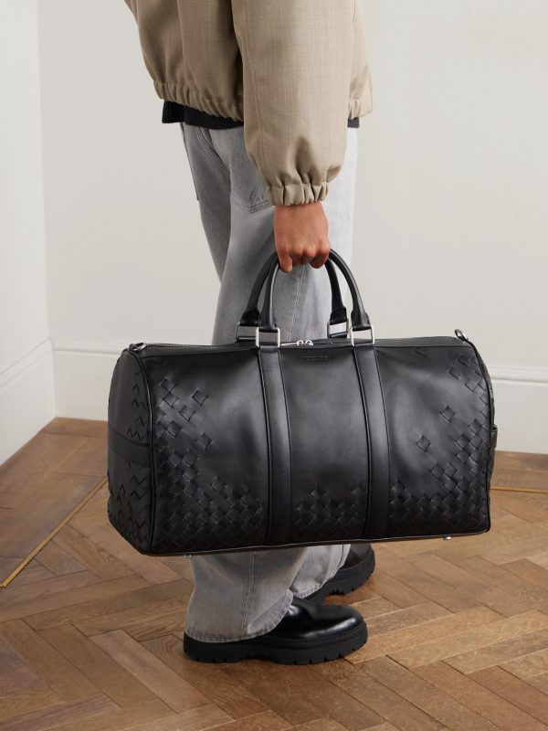 Intrecciato Leather Weekend Bag - OU Intrecciato Leather Weekend Bag - OU