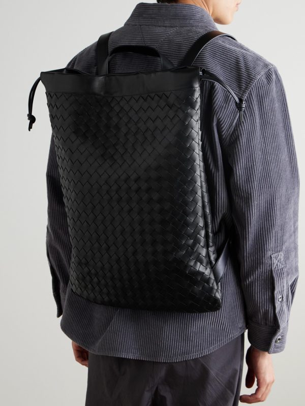 Trail Intrecciato Leather Drawstring Backpack - OU Trail Intrecciato Leather Drawstring Backpack - OU