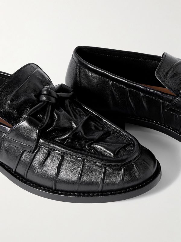 Astaire Knotted Crinkled Leather Loafers - CU Astaire Knotted Crinkled Leather Loafers - CU