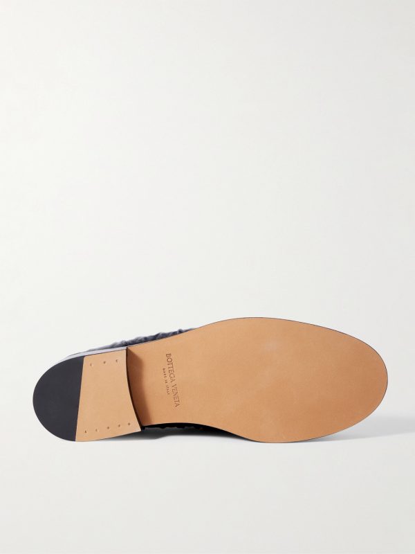 Astaire Knotted Crinkled Leather Loafers - E1 Astaire Knotted Crinkled Leather Loafers - E1