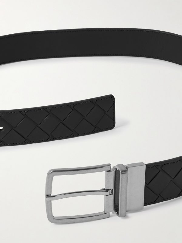 3.5cm Reversible Intrecciato Leather Belt - E1