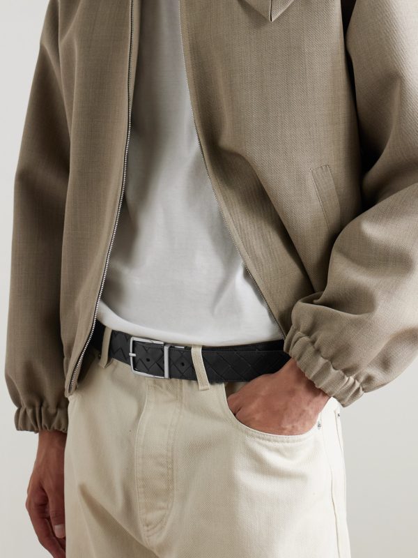 3.5cm Reversible Intrecciato Leather Belt - FR
