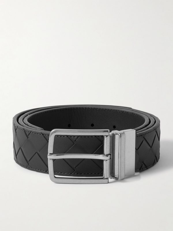 3.5cm Reversible Intrecciato Leather Belt