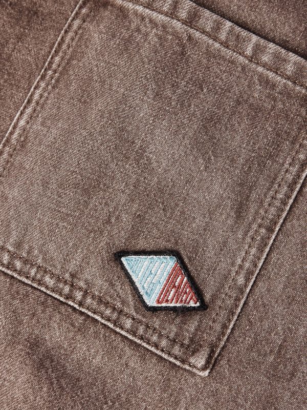 Logo-Appliquéd Suede-Trimmed Denim Jacket - E1