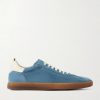Ginnasio 001 Leather-Trimmed Suede Sneakers
