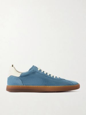 Ginnasio 001 Leather-Trimmed Suede Sneakers