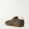 Hazel 001 Leather-Trimmed Suede Sneakers - BK
