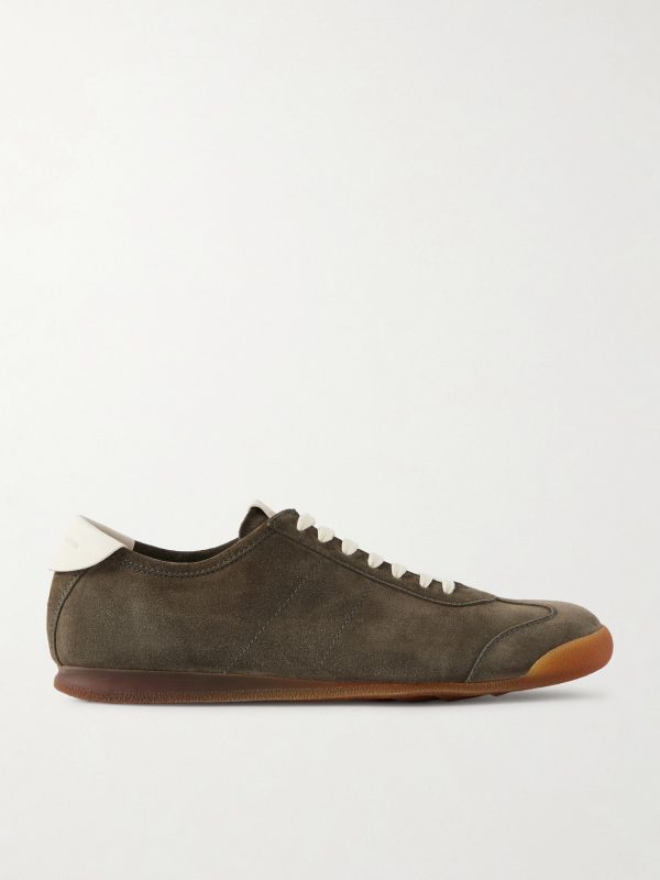 Hazel 001 Leather-Trimmed Suede Sneakers