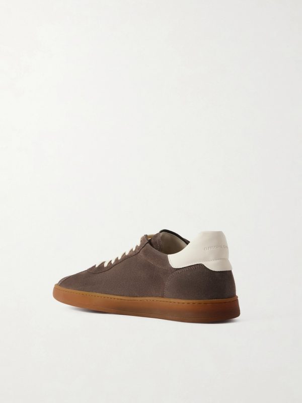 Ginnasio 001 Leather-Trimmed Suede Sneakers - BK