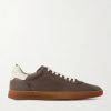 Ginnasio 001 Leather-Trimmed Suede Sneakers
