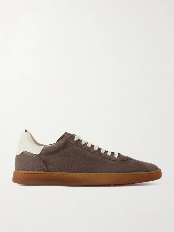 Ginnasio 001 Leather-Trimmed Suede Sneakers