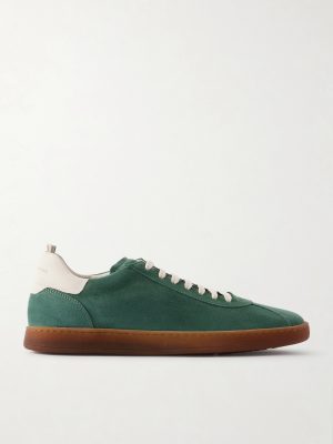 Ginnasio 001 Leather-Trimmed Suede Sneakers