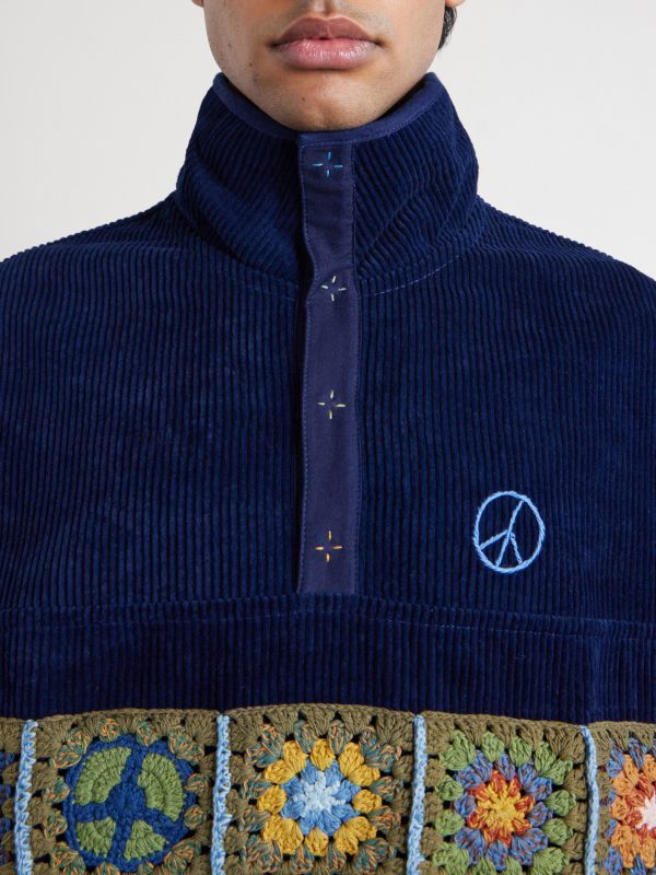 Polite Oversized Embroidered Appliquéd Organic Cotton-Corduroy Sweatshirt - CU