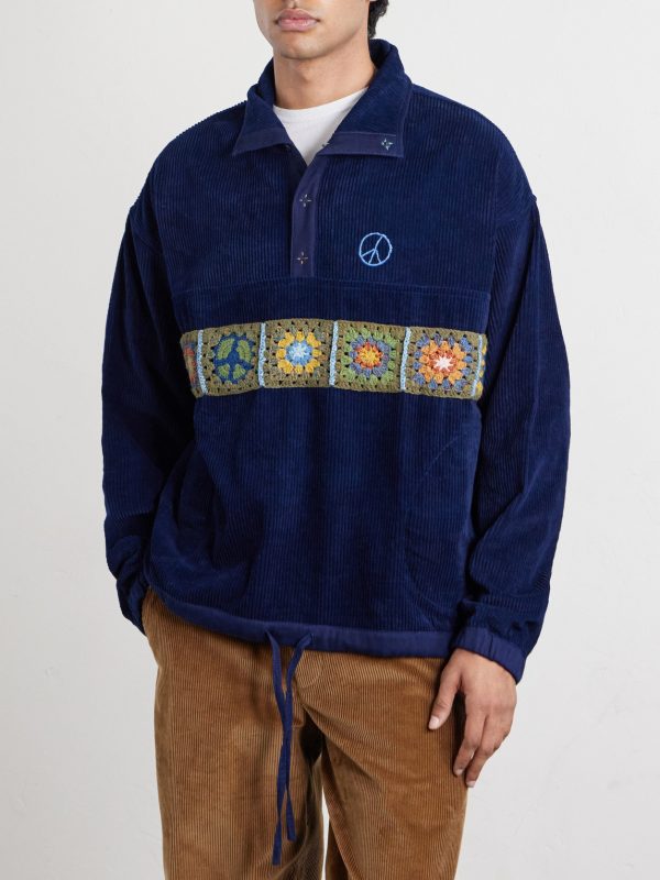 Polite Oversized Embroidered Appliquéd Organic Cotton-Corduroy Sweatshirt - FR