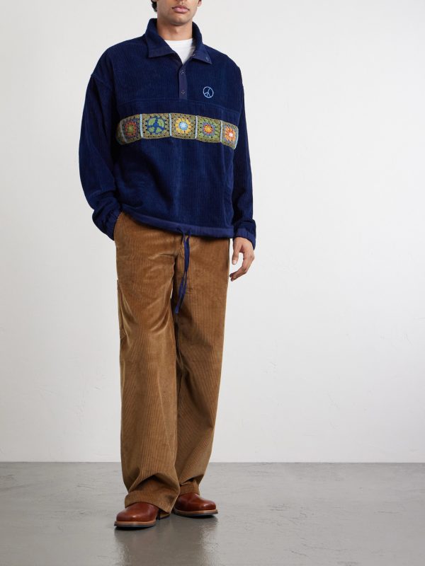 Polite Oversized Embroidered Appliquéd Organic Cotton-Corduroy Sweatshirt - OU