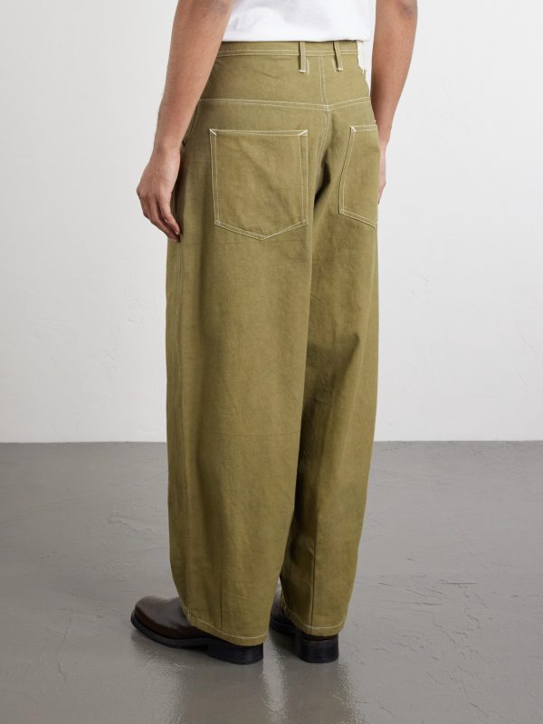 Lush Wide-Leg Pleated Organic Cotton-Canvas Trousers - BK Lush Wide-Leg Pleated Organic Cotton-Canvas Trousers - BK