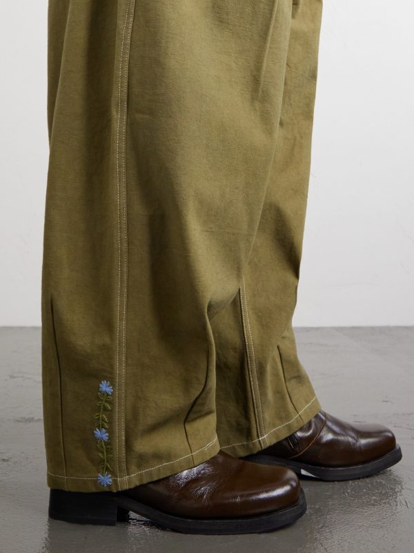 Lush Wide-Leg Pleated Organic Cotton-Canvas Trousers - CU Lush Wide-Leg Pleated Organic Cotton-Canvas Trousers - CU