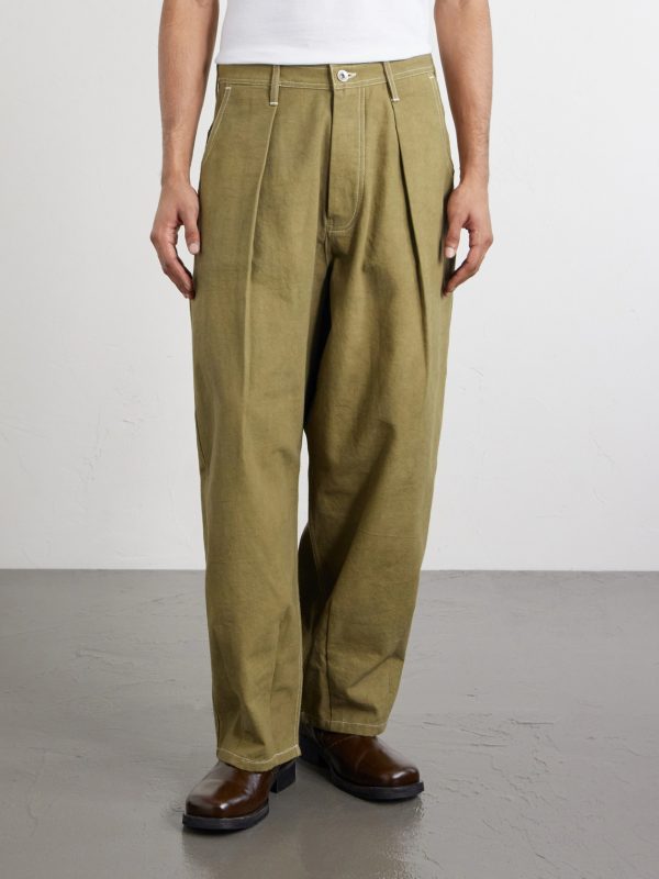 Lush Wide-Leg Pleated Organic Cotton-Canvas Trousers - FR Lush Wide-Leg Pleated Organic Cotton-Canvas Trousers - FR