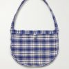 Big Shop Embellished Checked Cotton Tote - BK Big Shop Embellished Checked Cotton Tote - BK