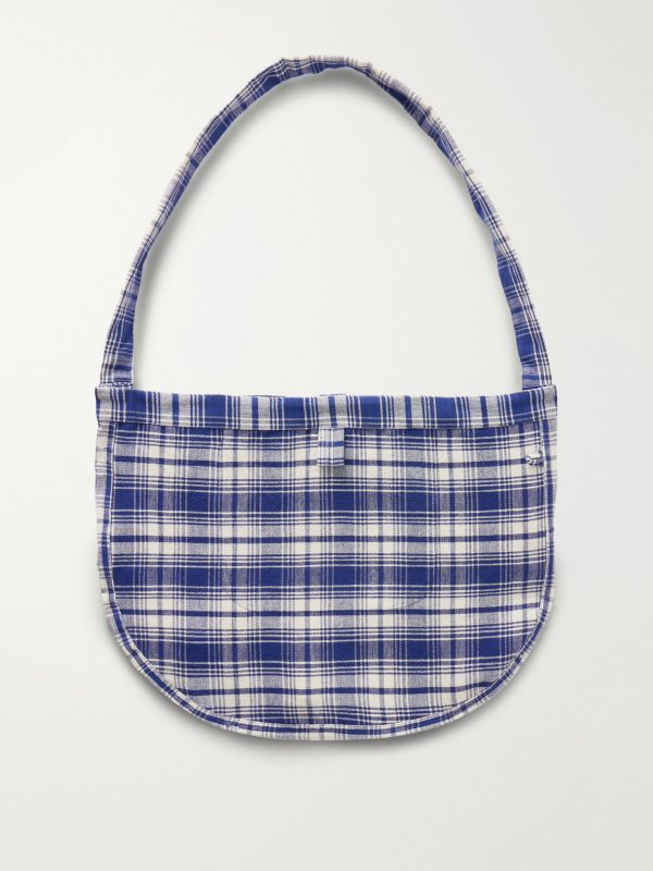 Big Shop Embellished Checked Cotton Tote - BK Big Shop Embellished Checked Cotton Tote - BK