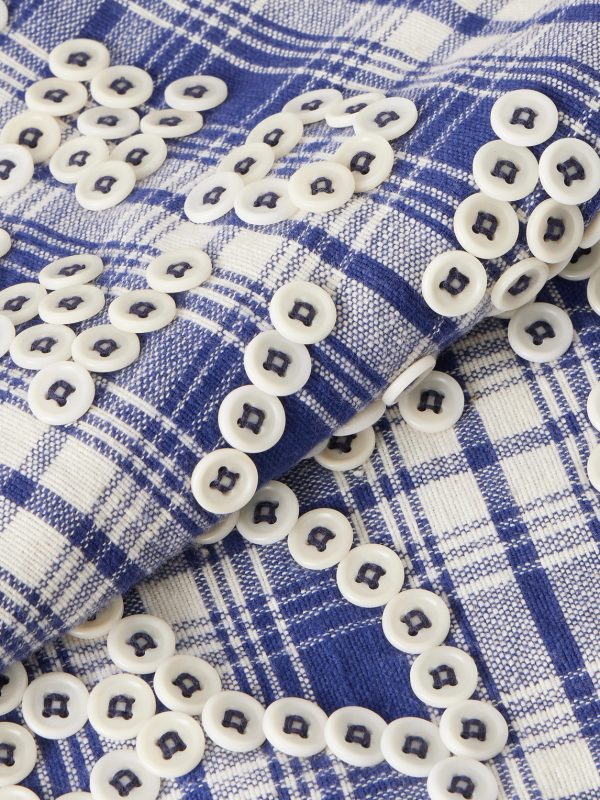Big Shop Embellished Checked Cotton Tote - CU Big Shop Embellished Checked Cotton Tote - CU