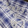 Big Shop Embellished Checked Cotton Tote - E2 Big Shop Embellished Checked Cotton Tote - E2