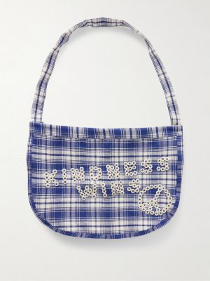 Big Shop Embellished Checked Cotton Tote Big Shop Embellished Checked Cotton Tote