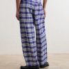 Lush Wide-Leg Checked Organic Cotton Trousers - BK Lush Wide-Leg Checked Organic Cotton Trousers - BK