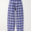 Lush Wide-Leg Checked Organic Cotton Trousers Lush Wide-Leg Checked Organic Cotton Trousers