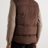 Locke Wool-Trimmed Quilted Suede Down Gilet - BK Locke Wool-Trimmed Quilted Suede Down Gilet - BK