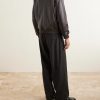 Oversized Leather Bomber Jacket - BK