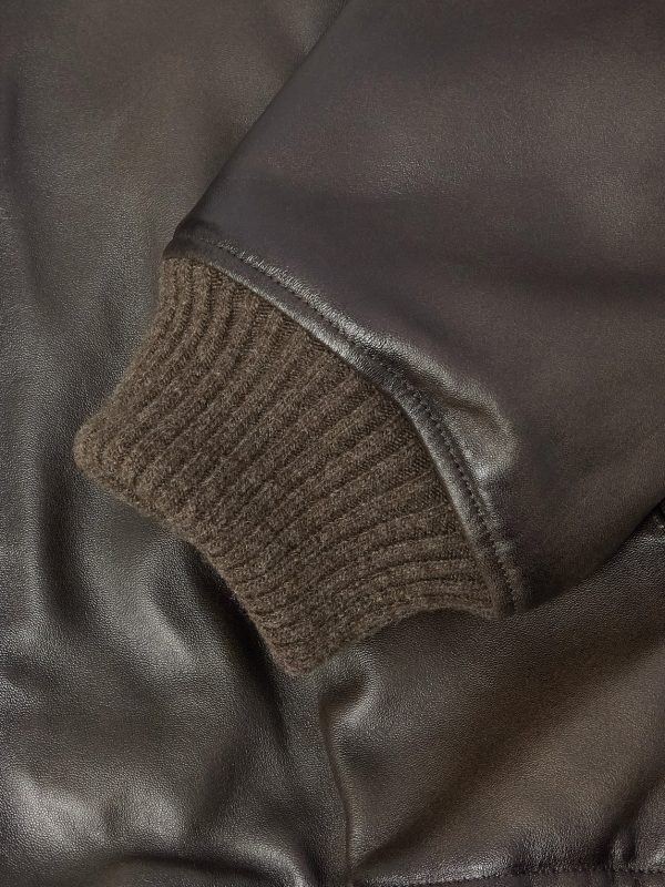 Oversized Leather Bomber Jacket - E1
