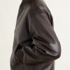 Oversized Leather Bomber Jacket - E2