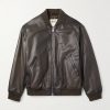 Oversized Leather Bomber Jacket