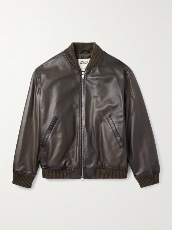 Oversized Leather Bomber Jacket