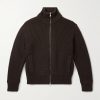 Camionaire Ribbed Wool Zip-Up Sweater