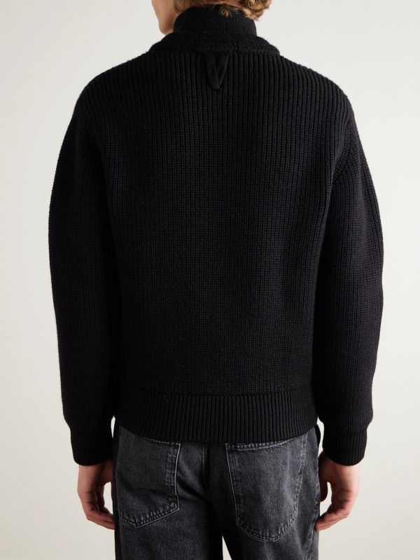 Wool Zip-Up Sweater - BK Wool Zip-Up Sweater - BK