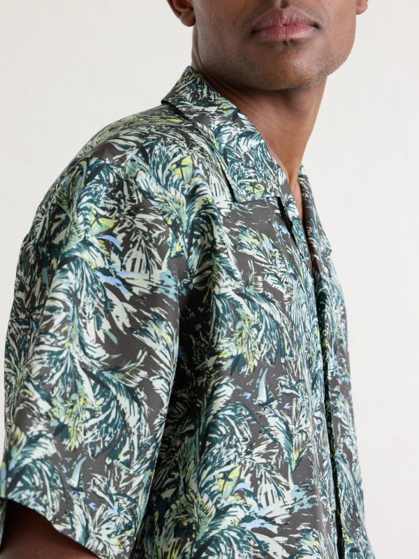 Printed Silk Satin Shirt - CU Printed Silk Satin Shirt - CU