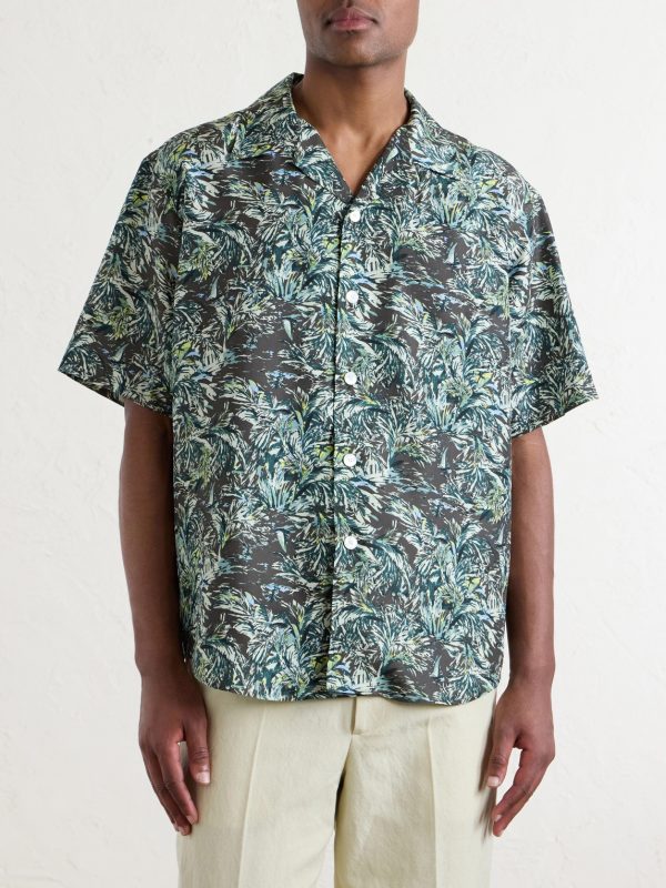 Printed Silk Satin Shirt - FR Printed Silk Satin Shirt - FR