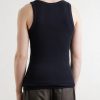 Ribbed Organic Cotton-Jersey Tank Top - BK