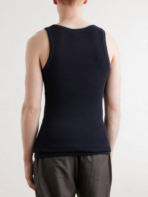 Ribbed Organic Cotton-Jersey Tank Top - BK