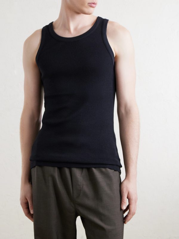 Ribbed Organic Cotton-Jersey Tank Top - FR