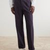Drawstring Cotton Straight-Leg Trousers - FR