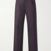 Drawstring Cotton Straight-Leg Trousers