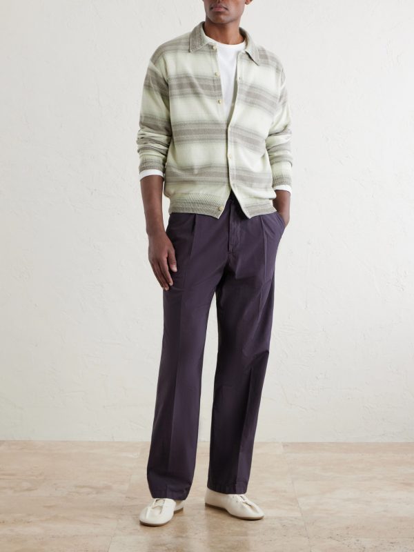 Drawstring Cotton Straight-Leg Trousers - OU