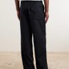 Wide-Leg Wool Herringbone Cargo Trousers - BK